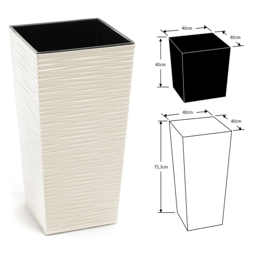 Lillepott Finezia Dluto L h.75,3cm, kreem