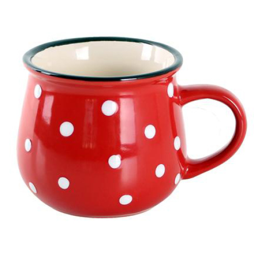 Kruus Punane/valge täpp 370ml