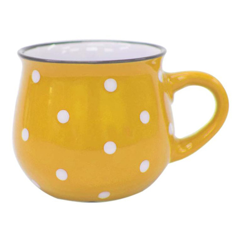 Kruus Kollane/valge täpp 230ml