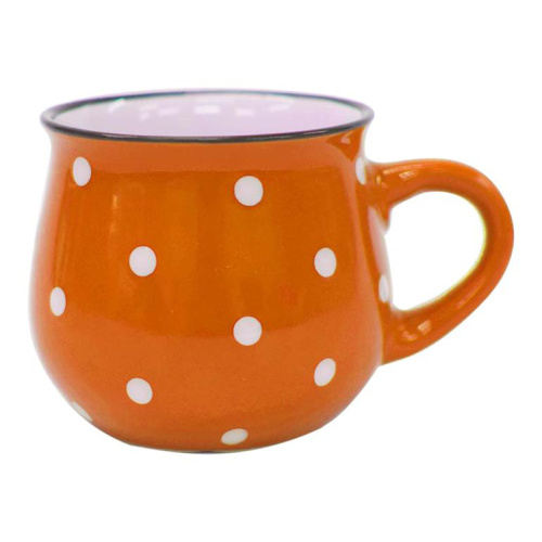 Kruus Oranz/valge täpp 230ml