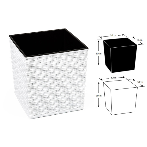 Lillekast Juka Rotang M 30x30cm, valge