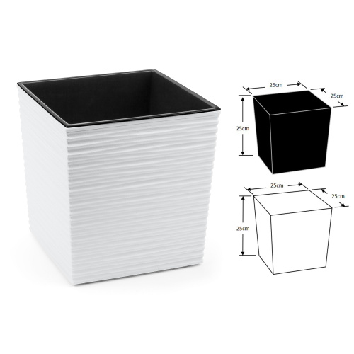 Lillekast Juka Dluto S 25x25cm, valge