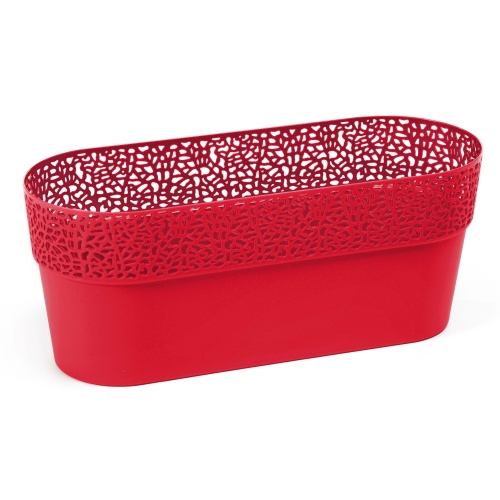 Lillepott Rosa ovaalne S, punane, mustrivalik