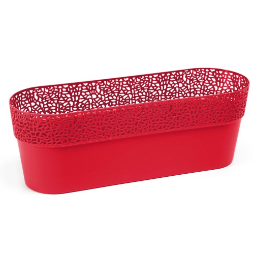 Lillepott Rosa ovaalne M, punane, mustrivalik