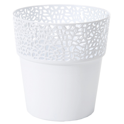 Lillepott Rosa d.14,5/h.15,3cm, valge