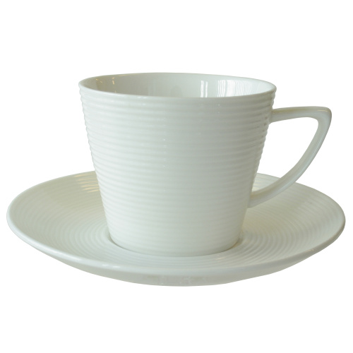 Tass alustassiga Stripes 180ml, valge