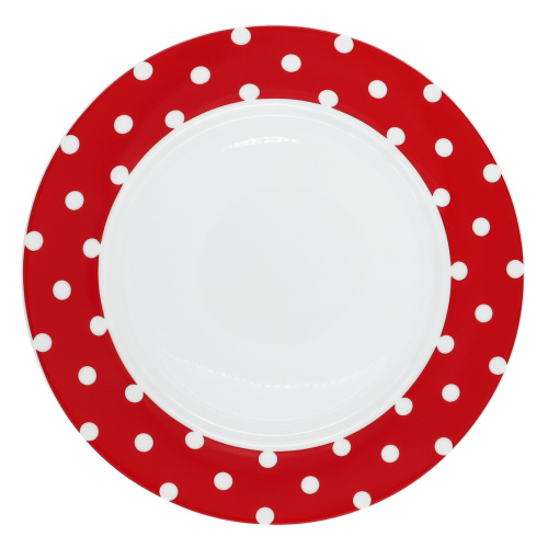 Taldrik Väike täpp 27cm, punane/valge