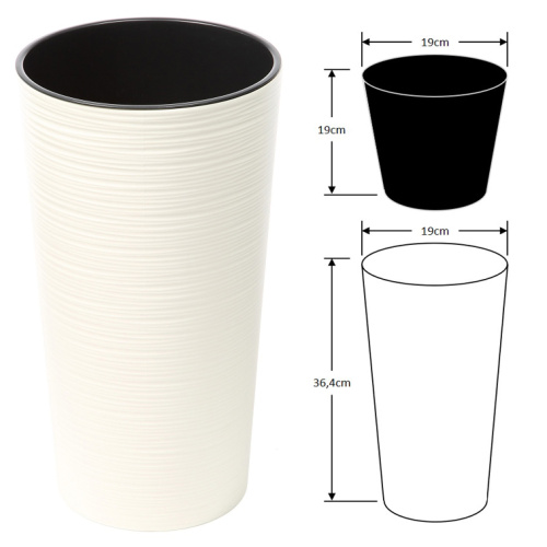 Lillepott Lilia Dluto d.19/h.36,4cm, kreem