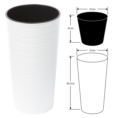 Lillepott Lilia Dluto d.25/h.46,5cm, valge