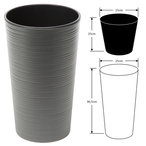 Lillepott Lilia Dluto d.25/h.46,5cm, grafiit