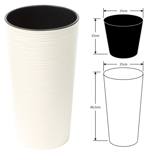 Lillepott Lilia Dluto d.25/h.46,5cm, kreem