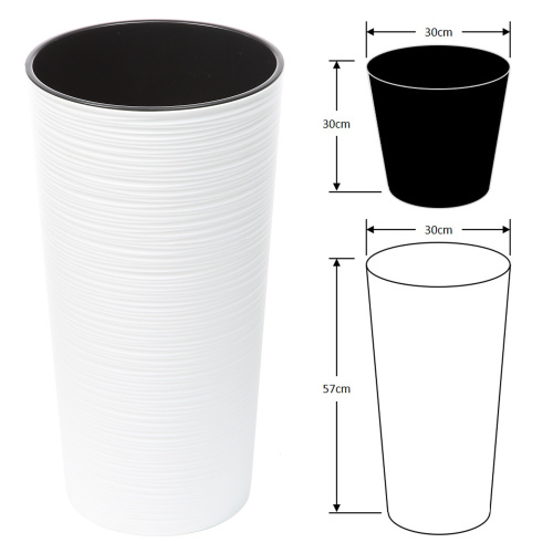 Lillepott Lilia Dluto d.30/h.57cm, valge