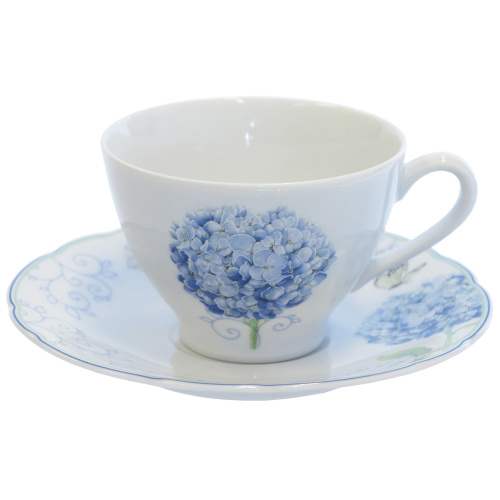 Tass alustassiga Hortensia 250ml, sinine