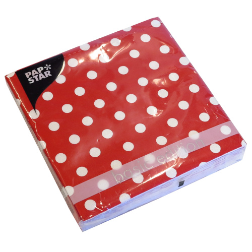 Salvrätt Täpp 33x33cm, 30tk,  punane