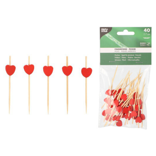 Võileivatikud Süda 40tk/7cm