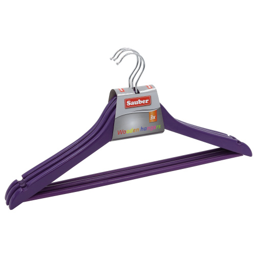 Puidust riidepuu kompl. 3tk, lilla