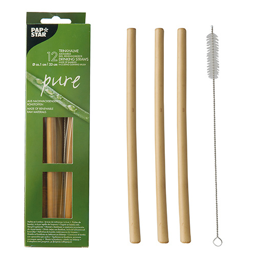 Bambus joogikõrred 12tk+puhastushari