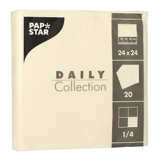 Salvrätt Daily 24x24cm 20tk, kreem, 2kihti