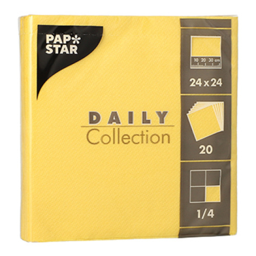 Salvrätt Daily 24x24cm 20tk, kollane, 2 kihti