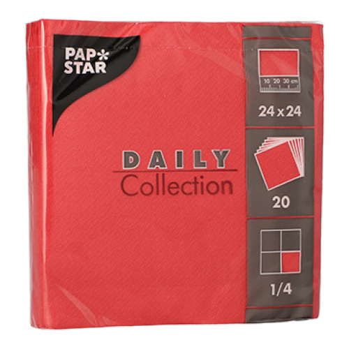 Salvrätt Daily 24x24cm 20tk, punane, 2kihti