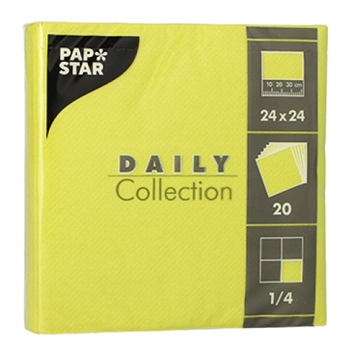 Salvrätt Daily 24x24cm 20tk, laimi roheline, 2 kihti