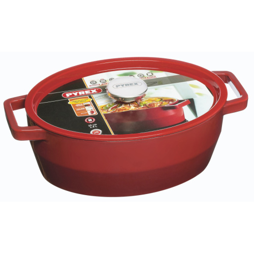 Ovaalne malmpott 3,8l/d.29cm, punane