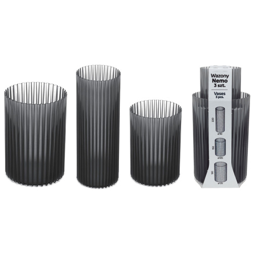 Vaaside komplekt NEMO 3tk läbipaistev suitsuhall