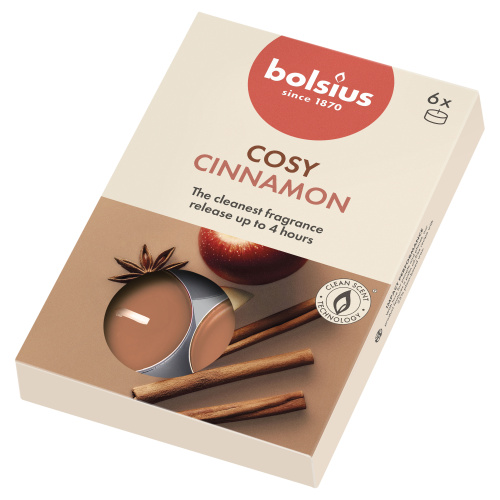 6 lõhna-teeküünalt karbis 4h, õun/kaneel True