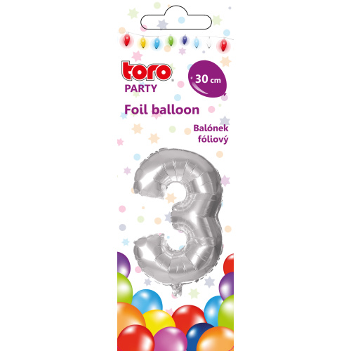 Õhupall nr.3 30cm, hõbe