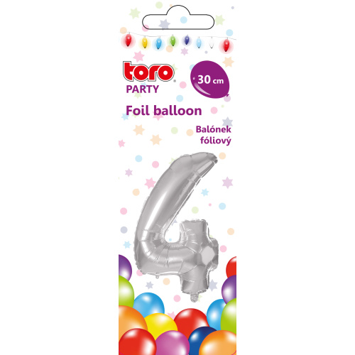 Õhupall nr.4 30cm, hõbe