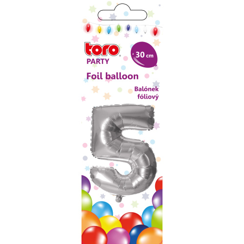 Õhupall nr.5 30cm, hõbe