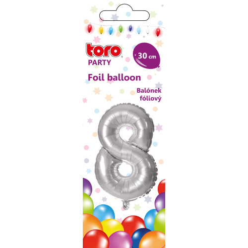 Õhupall nr.8 30cm, hõbe