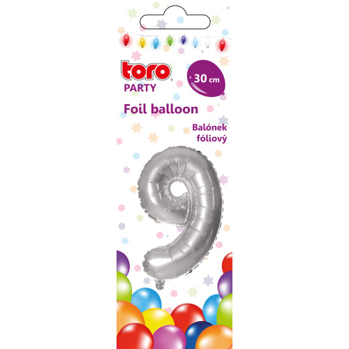 Õhupall nr.9 30cm, hõbe