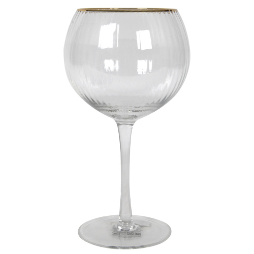 Kokteili klaas, ribbed, kuldne äär