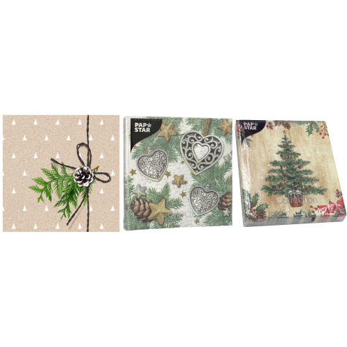 Salvrätt Jõulud 33x33cm, 3-kihti, 20tk valik