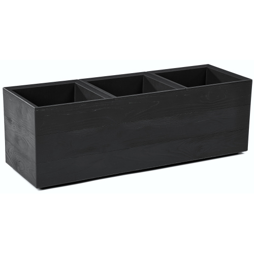 Lillekast ratastel Karo 90x30x30cm, 39l must