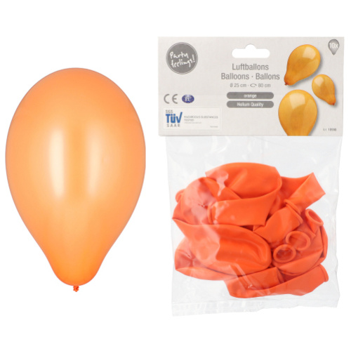 10 õhupalli d.25cm, oranþ