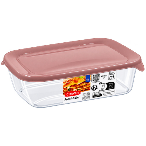 Toidukarp Fresh&Go 1L, piklik, roosa