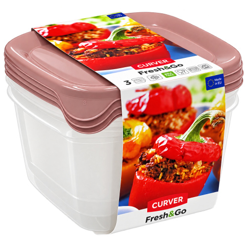 Toidukarpide kmpl. Fresh&Go 3x1,2L, roosa