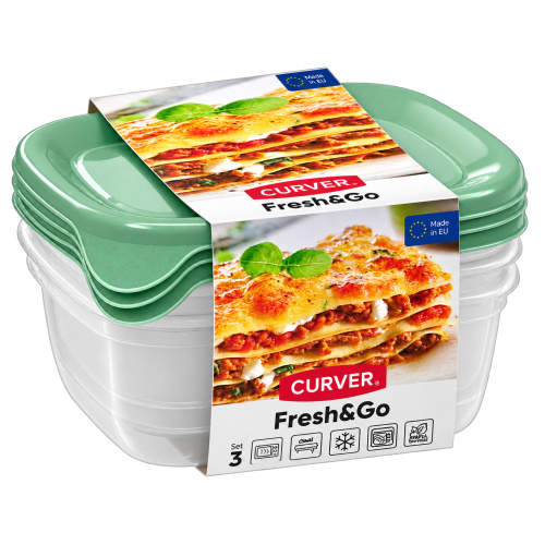 Toidukarpide kmpl. Fresh&Go 3x0,8L, roheline