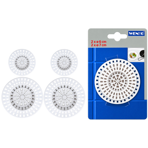Valamusõelad 4tk, 2xd.6cm/2xd.7cm, valge/plastik