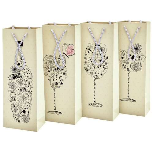 Kinkekott Vino Floral 36x12,5x8,5cm, pudelile, valik